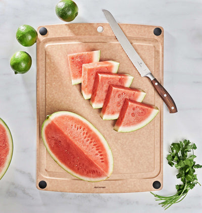 All-in-One Slate Cutting Board Size 20x15 With Watermelon and Victorinox Slicing Knife