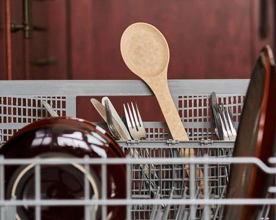 Epicurean Kitchen Series Large Spoon in Natural placed in the dishwasher